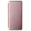 Étui à Rabat Samsung Galaxy Z Fold3 5G - Fibre de Carbone - Rose Doré