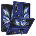 Coque Hybride Samsung Galaxy Z Fold4 5G avec Béquille en Métal - Bleue