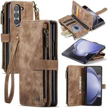 Étui Portefeuille Samsung Galaxy Z Fold6 Multifonctionnel Caseme C30 - Marron