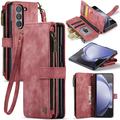 Étui Portefeuille Samsung Galaxy Z Fold6 Multifonctionnel Caseme C30 - Rouge