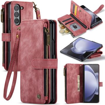 Étui Portefeuille Samsung Galaxy Z Fold6 Multifonctionnel Caseme C30 - Rouge