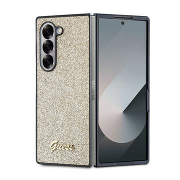Coque Hybride Samsung Galaxy Z Fold6 Guess Glitter Flakes Metal Logo - Doré