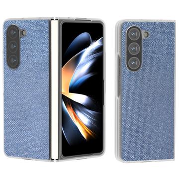Coque hybride Samsung Galaxy Z Fold6 Texture Strass - Bleue