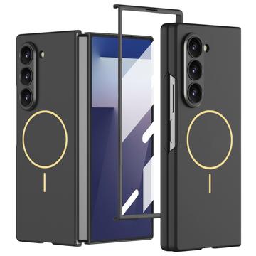 Étui mince magnétique Samsung Galaxy Z Fold7 GKK avec protection d\'écran en verre trempé - Noir