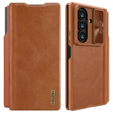 Étui à Rabat Samsung Galaxy Z Fold7 Nillkin Qin Pro - Marron