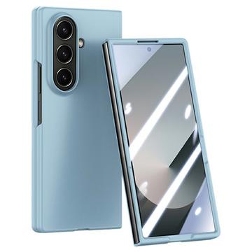 Coque Samsung Galaxy Z Flip7 en plastique avec protecteur d\'écran extérieur en verre trempé - Azur Clair