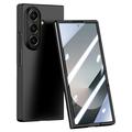Coque Samsung Galaxy Z Fold7 en plastique avec protecteur d'écran extérieur en verre trempé - Noire