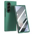 Coque Samsung Galaxy Z Fold7 en plastique avec protecteur d'écran extérieur en verre trempé - Vert foncé