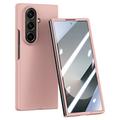 Coque Samsung Galaxy Z Flip7 en plastique avec protecteur d'écran extérieur en verre trempé - Rose