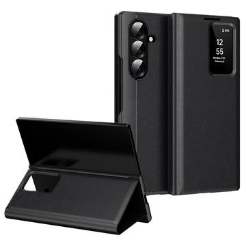 Étui à rabat Samsung Galaxy Z Fold7 Smart Clear View avec fente pour carte - Noir