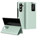 Étui à rabat Samsung Galaxy Z Fold7 Smart Clear View avec fente pour carte - Vert clair