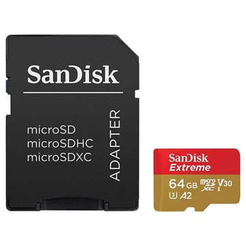 Carte Mémoire SanDisk Extreme MicroSDXC UHS-I SDSQXA2-064G-GN6MA - 64Go