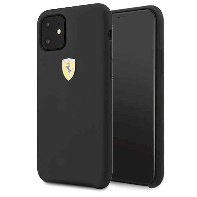 Coque noire pour iPhone 11 Pro Max Ferrari Scuderia en Silicone