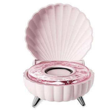 Enceinte Bluetooth en forme de coquillage avec éclairage ambiant RVB - Rose