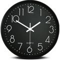 Horloge murale silencieuse avec chiffres - 30cm - Noir / Blanc