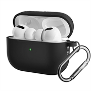 Étui AirPods Pro 2 en Silicone avec Mousqueton - Noir