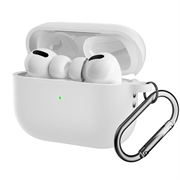 Étui AirPods Pro 2 en Silicone avec Mousqueton - Blanc