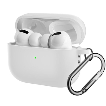 Étui AirPods Pro 2 en Silicone avec Mousqueton - Blanc