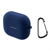 Étui Samsung Galaxy Buds3/Buds3 Pro en Silicone avec Mousqueton - Bleu Foncé