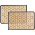 Tapis de Cuisson Réutilisable en Silicone Résistant à la Chaleur - 2 Pièces - Gris