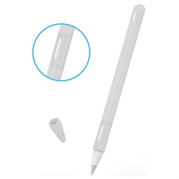Etui Apple Pencil (2ème génération) en Silicone avec Capuchon - Blanc