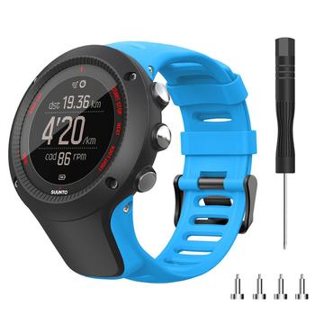 Sangle en silicone pour Suunto Ambit3 Peak/Sport/Vertical - Bleu