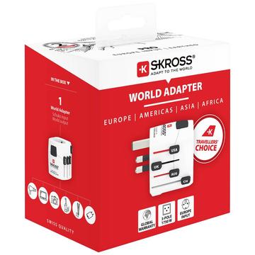 Skross 4-in-1 World Travel Adapter Pro - Blanc
