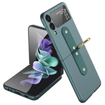 Coque Samsung Galaxy Z Flip3 5G avec Anneau Métallique - Verte