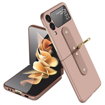 Coque Samsung Galaxy Z Flip3 5G avec Anneau Métallique - Rose Doré