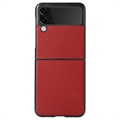 Coque Samsung Galaxy Z Flip3 Fine - Cuir Véritable - Rouge