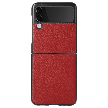 Coque Samsung Galaxy Z Flip3 Fine - Cuir Véritable - Rouge