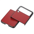 Coque Samsung Galaxy Z Flip3 Fine - Cuir Véritable - Rouge