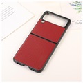 Coque Samsung Galaxy Z Flip3 Fine - Cuir Véritable - Rouge