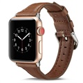 Bracelet Apple Watch Series 7/SE/6/5/4/3/2/1 en Cuir Fin - 45mm/44mm/42mm - Café