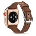 Bracelet Apple Watch Series 7/SE/6/5/4/3/2/1 en Cuir Fin - 45mm/44mm/42mm - Café
