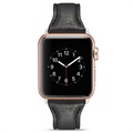 Bracelet Apple Watch Series 7/SE/6/5/4/3/2/1 en Cuir Fin - 41mm/40mm/38mm - Noir