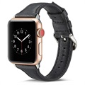 Bracelet Apple Watch Series 7/SE/6/5/4/3/2/1 en Cuir Fin - 41mm/40mm/38mm - Noir