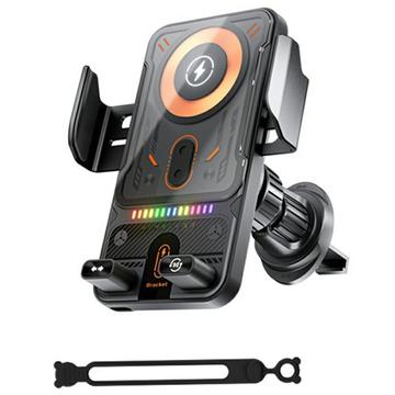 Support de téléphone de voiture Smart Sensor / Chargeur sans fil 15W - Noir