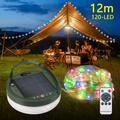 Guirlandes lumineuses LED à énergie solaire - 12m - colorées