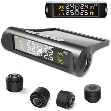 Système de surveillance de la pression des pneus sans fil alimenté par l\'énergie solaire avec écran LCD et 4 capteurs externes