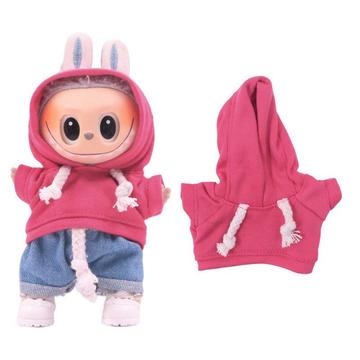 Sweat à capuche pour mini-figure Labubu 17cm - Rose Vif