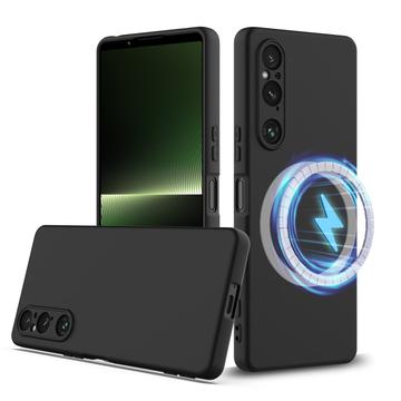 Coque Sony Xperia 1 V en Silicone Liquide - Compatible MagSafe - Noire