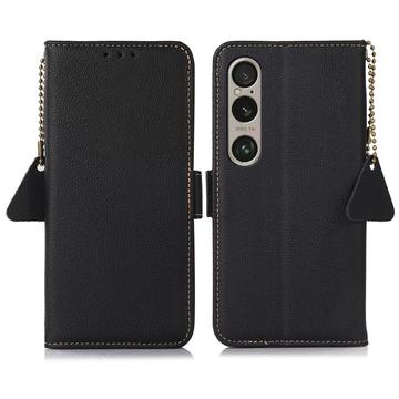 Étui Portefeuille Sony Xperia 1 VI en Cuir avec RFID (Emballage ouvert - Bulk) - Noir