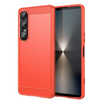 Coque Sony Xperia 1 VII en TPU Brossé - Fibre de Carbone