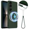 Coque Sony Xperia 1 VII en Silicone Liquide - Compatible MagSafe - Vert Foncé