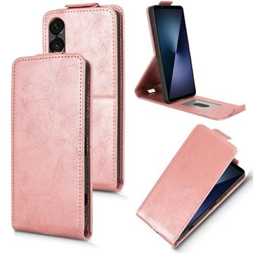 Étui à rabat vertical Sony Xperia 1 VII avec support - Rose Doré