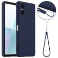 Coque Sony Xperia 10 VI en Silicone Liquide - Compatible MagSafe - Bleu Foncé