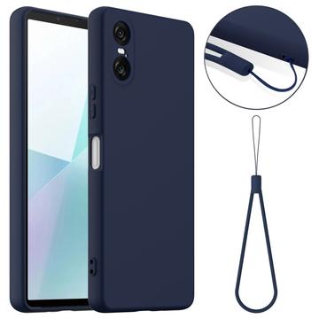 Coque Sony Xperia 10 VI en Silicone Liquide - Compatible MagSafe - Bleu Foncé