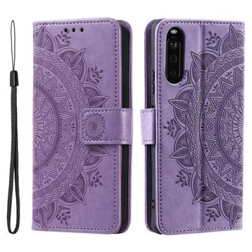 Étui Portefeuille Sony Xperia 10 VI Mandala Série - Violet