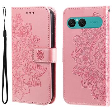 Étui Portefeuille Sony Xperia 10 VII Mandala Série - Rose